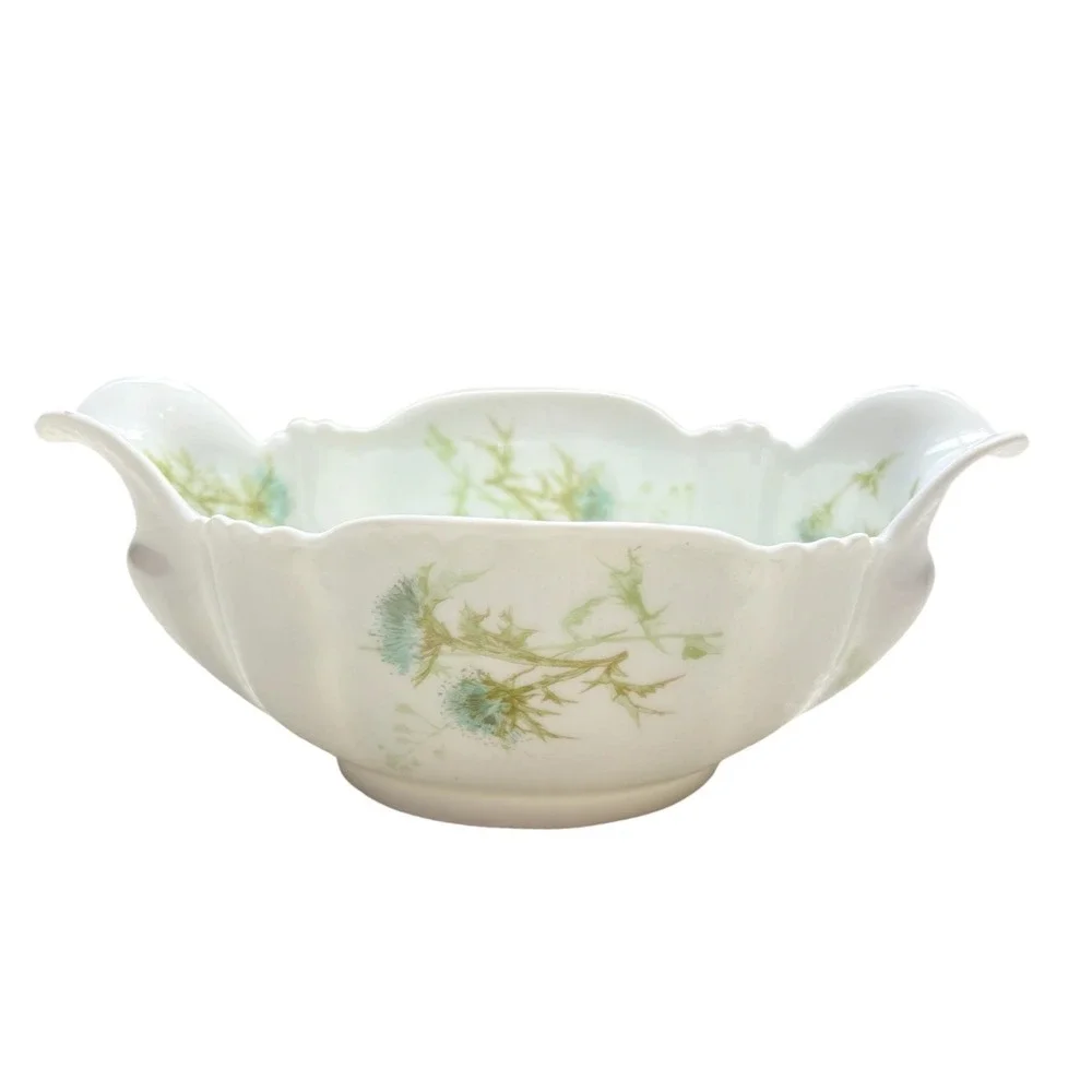 Haviland Antique Limoges France Thistle‎ Porcelain Bowl J.W. Putts. 1876–1889